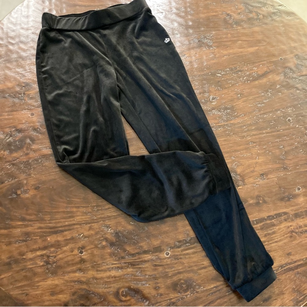 Juicy Couture Black Velvet Tracksuit Velour Set Jogger Pants Top Size S Small - Picture 2 of 10